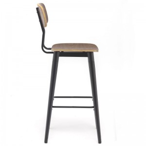 Wholesale Hot Sale Wood Seat Strong Vintage Indurstrial Metal High Chair Industrial Style Stool restaurant bar stool