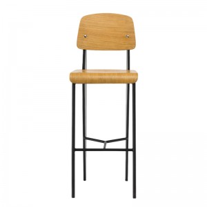 Priemyselná barová stolička vintage barová stolička kovová a drevená barová stolička
