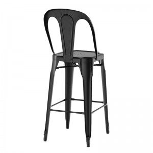Reasonable price Seat with Backrest Bar Stools Tall Industrial Vintage Metal Bar Chairs Metal Dining Chair