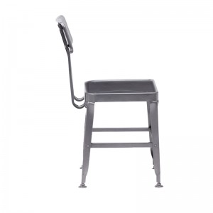 Cadeira de aceiro metal industrial de fábrica Gunmetal para restaurante GA501C-45ST