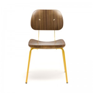 Originali gamyklinė metalinio plieno rėmo medinė sėdynė kavinė valgomojo kėdė restorano valgomojo kėdė pramoninė didmeninė prekyba