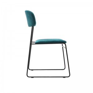 Factory Stackable Metal dining Chair metal frame velvet පුටුව කෑම පුටු කැෆේ පුටුව විකිණීමට ඇත