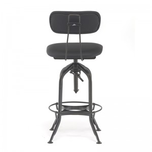 Factory Vintage Industrial Swivel Bar Stool with Upholstered Seat GA402C-75STP