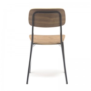 Industrial Metal Dining Chair Wood Seat Metal Chair Stacking Restaurant Chair Cafe Chair