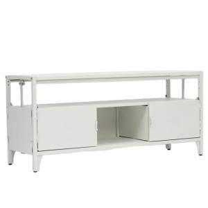 TV Cabinet with Metal Shelf White