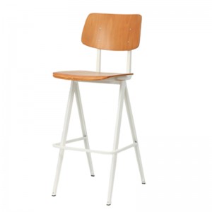 Steel Frame Bar Stool with Plywood Seat and Back GA2901BC-75STW