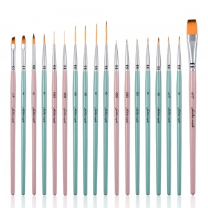 Golden Maple 18pcs Detail Synthetic Hair Artist Paint Brush Set Miniature Brushes for Watercolor Acrylic Painting