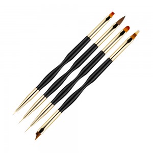 Acrylic Nail Art Painting Pen Carved Wire Hook Pen Black Nails Liner Brushes Double Ends Head Multi-function