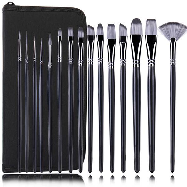 2020 High quality Cleaning Acrylic Paint Brushes - 15pcs Acrylic artist paint brush with nylon hair – Fontainebleau