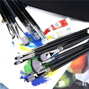 15 pcs Professional Bristle China Gel Painting Chalk Artist Watercolor Round Quality Art Paint Brushes