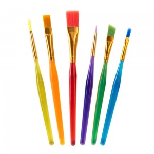 6pcs professional artists kids plastic acrylic oil art paining brush set