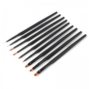 Triangle Thin Nail Art Liner Brush Metal Handle Nail Brush Set