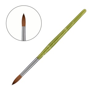 2021 100% Pure Kolinsky Wooden Handle Acrylic Nail Art Brush Size #2-#18 Private Labels
