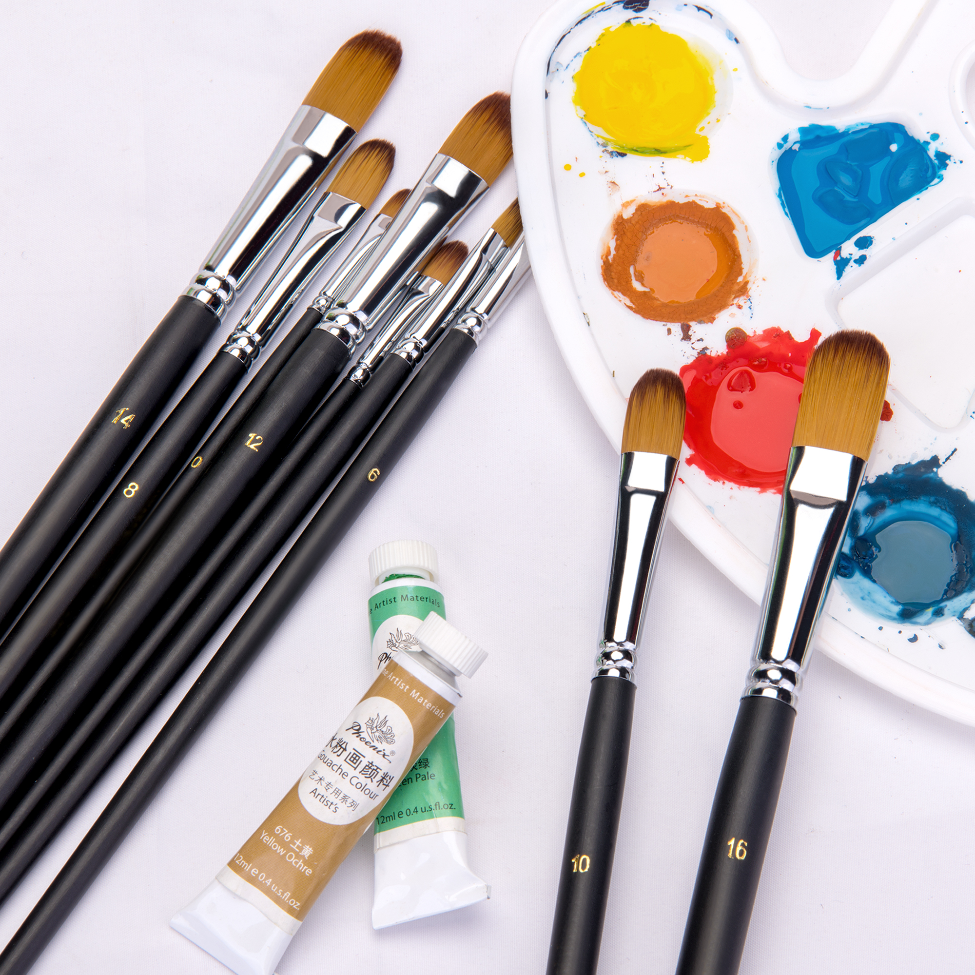 Paint Brush Set 12 Pcs Paint Brushes For Acrylic Painting Oil Watercolor  Paint B