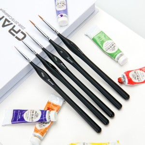 OEM 5PCS Artist Nylon Hair Black Triangle Detail Artist Painting Brushes Set