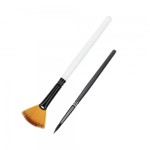 Fan Shape Nylon Artist Paint Brush Set With Short Handle For Oil And Acrylic Painting