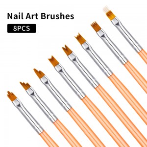3d nail brush tool acrylic wooden nail art brush set nylon hair for water painting