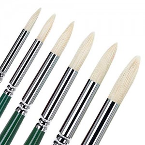 Bristle Pointed Round Brush Art Paint Brushes for Acrylic,Oil,Watercolor Painting
