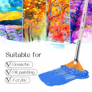 Golden Maple 3pcs Fan Shape Nylon Acrylic Artist Brush Watercolor Paint Brush Set
