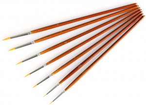 7pcs/set Wooden Handle Artist Paint Brush Set For Details Miniature Hook Liner Pen Brush Set