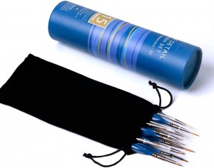 15pcs Professional Nylon Hair Blue Handle Artist Painting Brush Sets With Custom Logo