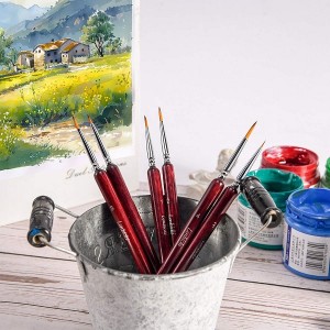 6PCS Miniature Painting Brushes Mini Fine Paint Brush Set