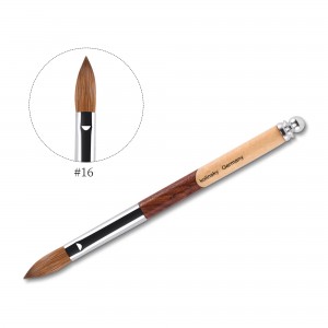 OEM Personalized 100% Pure Kolinsky Sable Wooden Handle Nail Art Brushes #2-#20