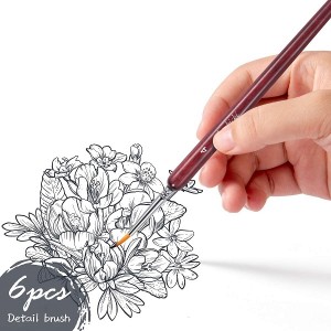 6PCS Miniature Painting Brushes Mini Fine Paint Brush Set