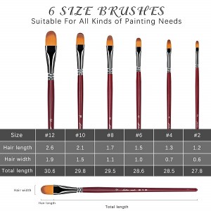 Paint Brushes for Acrylic Painting 6Pcs Acrylic Paint Brush for Oils Watercolor Gouache Face Painting