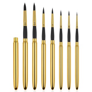 Υψηλής ποιότητας προσαρμοσμένο λογότυπο Artist Paint Brush Golden Travel Watercolor Brushes for Acrylic Watercolor Painting