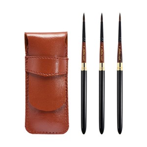 Travel Art Paint Brushes with Leather Bag