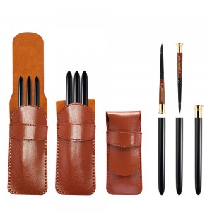 Suaicheantas Ùr Custom Suaicheantas Horse Hair Paint Brush Set Black Short Handle Artist Travel Pocket Paint Brushes