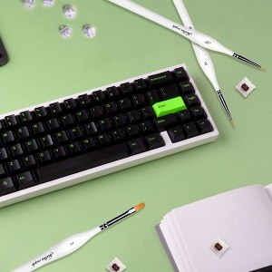 Custom Logo White Handle Lube Brush Nylon Hair Keyboard Switch Detail Paint Brush Set