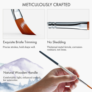 ជំនាញវិជ្ជាជីវៈ 9PCS Squirrel Hair Acrylic Paint Brush Long Handle Round Dagger Art Brushes Competitive Price Supplies