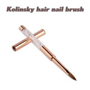 100% Pure Kolinsky Gold Rose Metal Handle Acrylic Nail Brush for beginner Size 10 12 16 18
