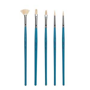 Professional Blue Handle Artist Brush Sets 5 pcs White Fine nylon hair Liner artist paint brush wholesale