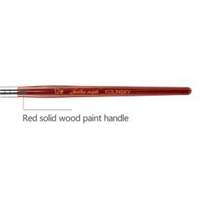 red wooden handle pure kolinsky round shape Nail Art Brush Set acrylic