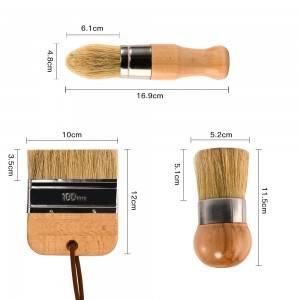 bristle hair artist brush hog wooden handle paintbrush for acrylic oil art painting brush set