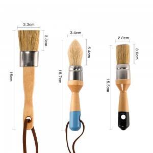 bristle hair artist brush hog wooden handle paintbrush for acrylic oil art painting brush set
