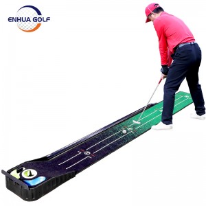 Golf Putting Green Patice Mat – Portable Mat with Auto Ball Return Function – Mini Golf Practice Training Aid, Game and Gift