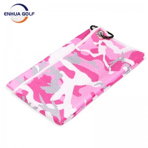 Golf Towel for Golf Bags with Clip Microfiber Waffle Pattern Golf Towel,Tri-fold Golf Towel Camouflage Color Golf Club Cleaning Towel Clubber Cleaning Tools Golf Cart Putter cleaner High Quality Full digital color printing