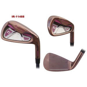 Custom brand made wholesale lightweight design casting right handed lady women golf club iron head with Purple and gold plating