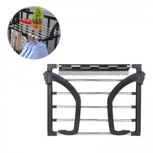 Stainless Steel Balcony Drying Shoe Rack Multi-function Folding Drying Rack Clothes Dryer