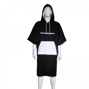 Poncho Towelling Robe Microfiber Double Layer Color for Surf
