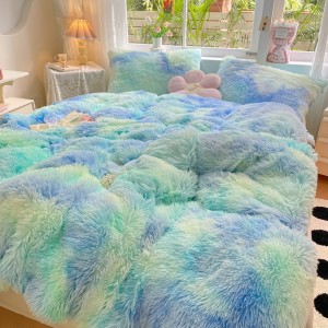 Colorful Rainbow Throw Blanket – Ultra Long Pile, Luxury Fluffy for Home Couch, Fuzzy Plush Colorful quilt