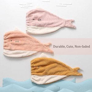Girl HairDry Hat Microfiber Hair Towels Lovely Pink Fish