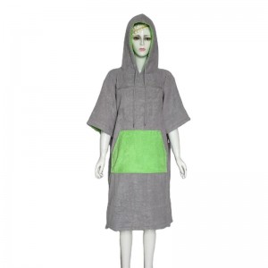 Poncho Towelling Robe Microfiber Double Layer Color for Surf