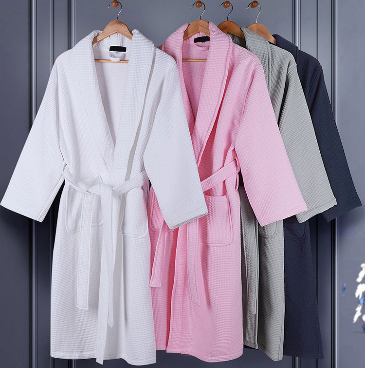 Wholesale Family Pajamas Matching Sets Manufacturers - Hotel bathrobes cotton waffle embroidery LOGO for spa club bath beauty wholesale – GOODLIFE
