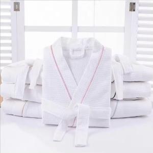 Custom Luxury High Grade 100% Cotton Spa Hotel Waffle Bathrobe for Men Women Couple Bath Robe