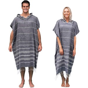 Cheapest Price Stripped Towel Ponchos – Towelling Poncho Robe Cotton Or Microfiber Fabric for Beach Changing – GOODLIFE